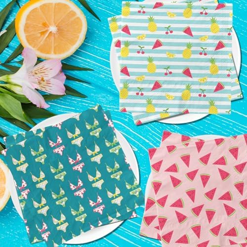 40pcs Summer Themed Napkins with Hello Summer Design
