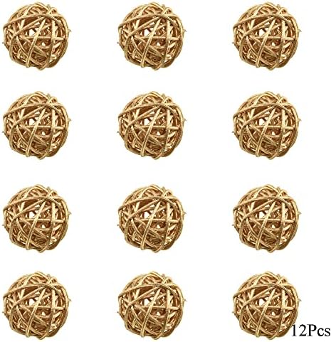 HAHIYO 40mm Rattan Balls 12PCS for Vase Filling Centerpiece