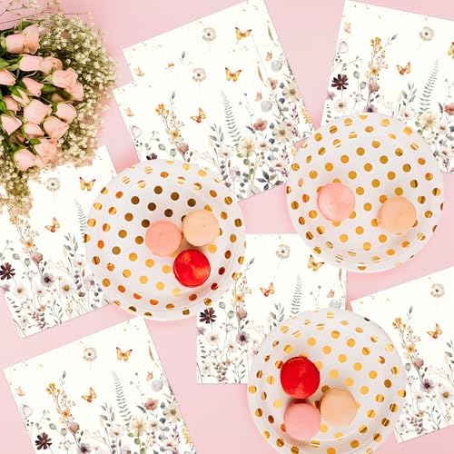 Fall Floral Napkins 50PCS Disposable Autumn Party Decor