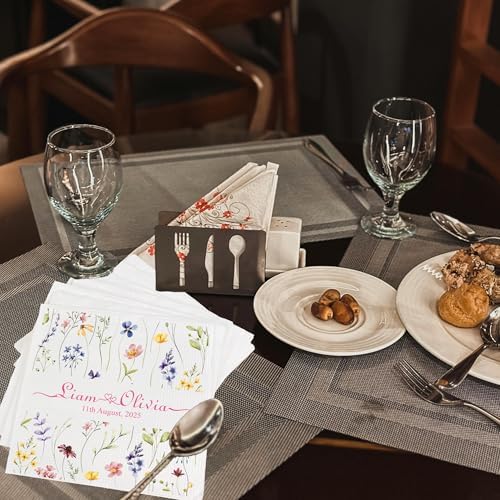 Personalized Wedding Napkins with Name and Date