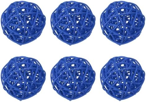 MECCANIXITY 6 Pcs Blue Wicker Decorative Balls