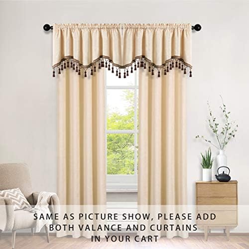 ELKCA Double-Sided Chenille Valance Panels Set of 2