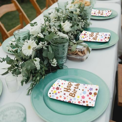 120 Pcs Polka Dot Rainbow Paper Napkins 13x13 Inch Set