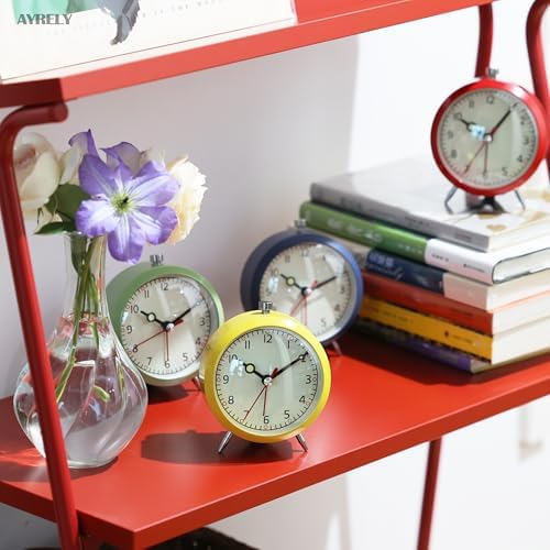 AYRELY 4 Inch Loud Analog Alarm Clock with Retro Design