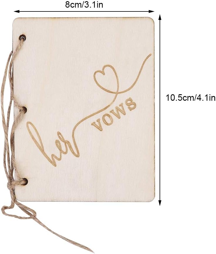 2pcs Wedding Vow Booklets with Hem Rope