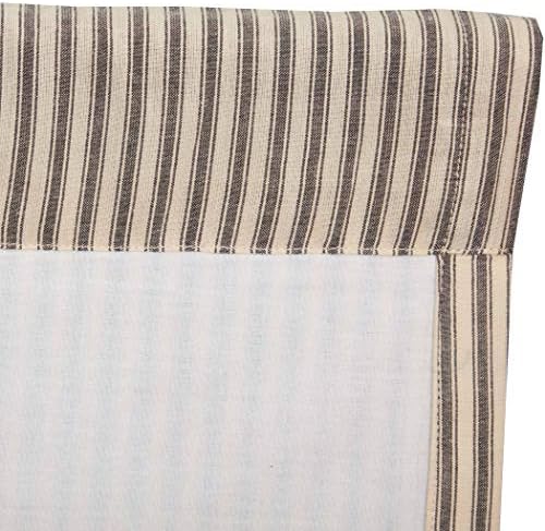VHC Brands Sawyer Mill Curtain Panel 63x36 Charcoal Khaki Tan