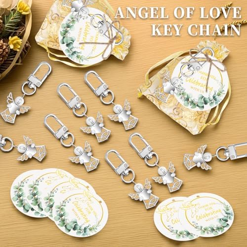 50 Sets Baptism Favors with Angel Keychains