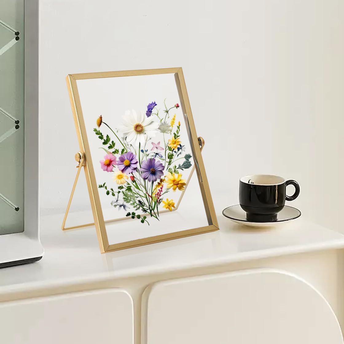 HyzaPhix Gold 4x6 Pressed Flower Frame
