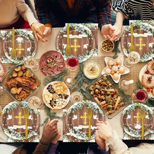 God Bless Baptism Tableware Set for 24 Guests