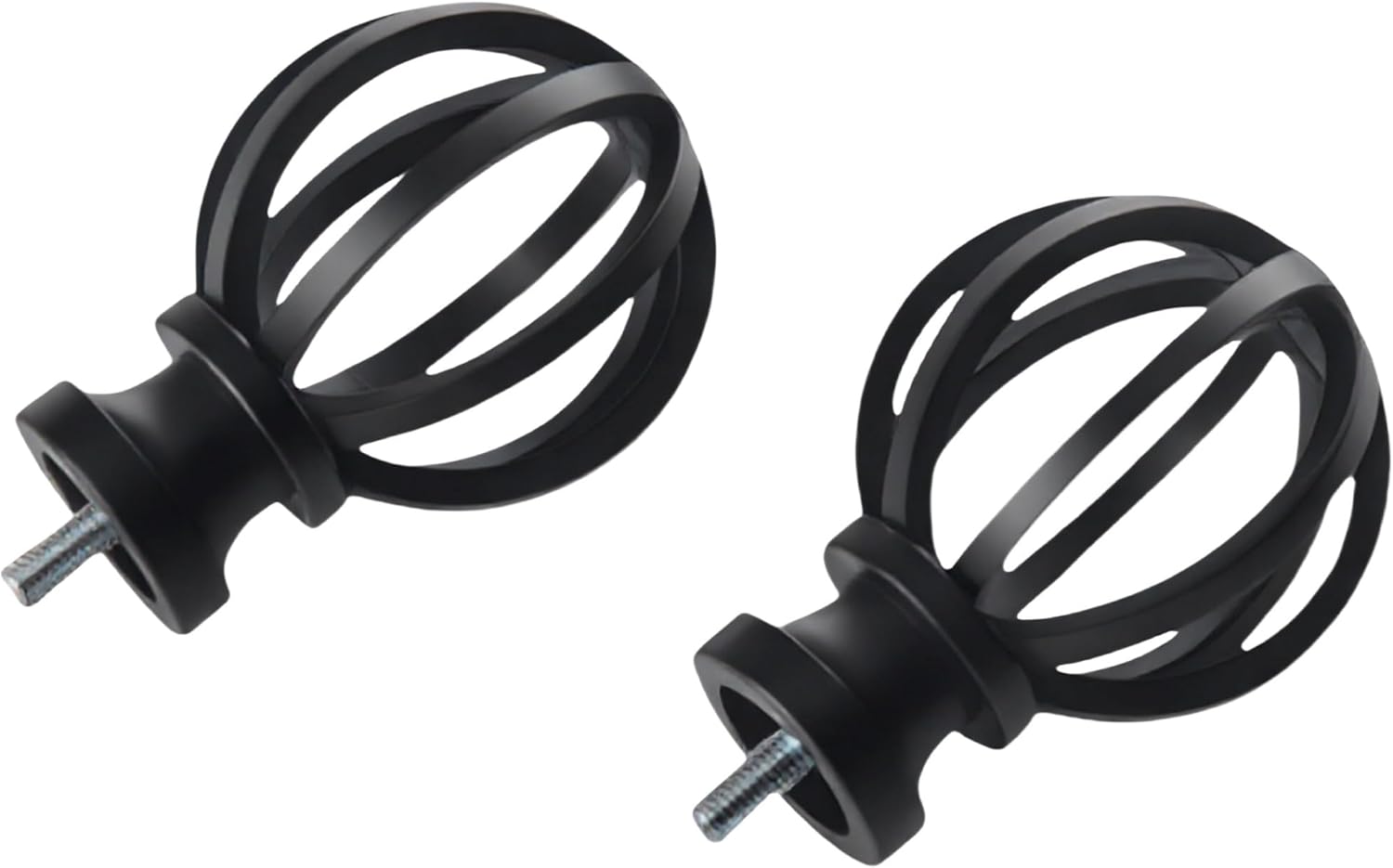 Matte Black Curtain Rod End Caps Finials 2 Pcs