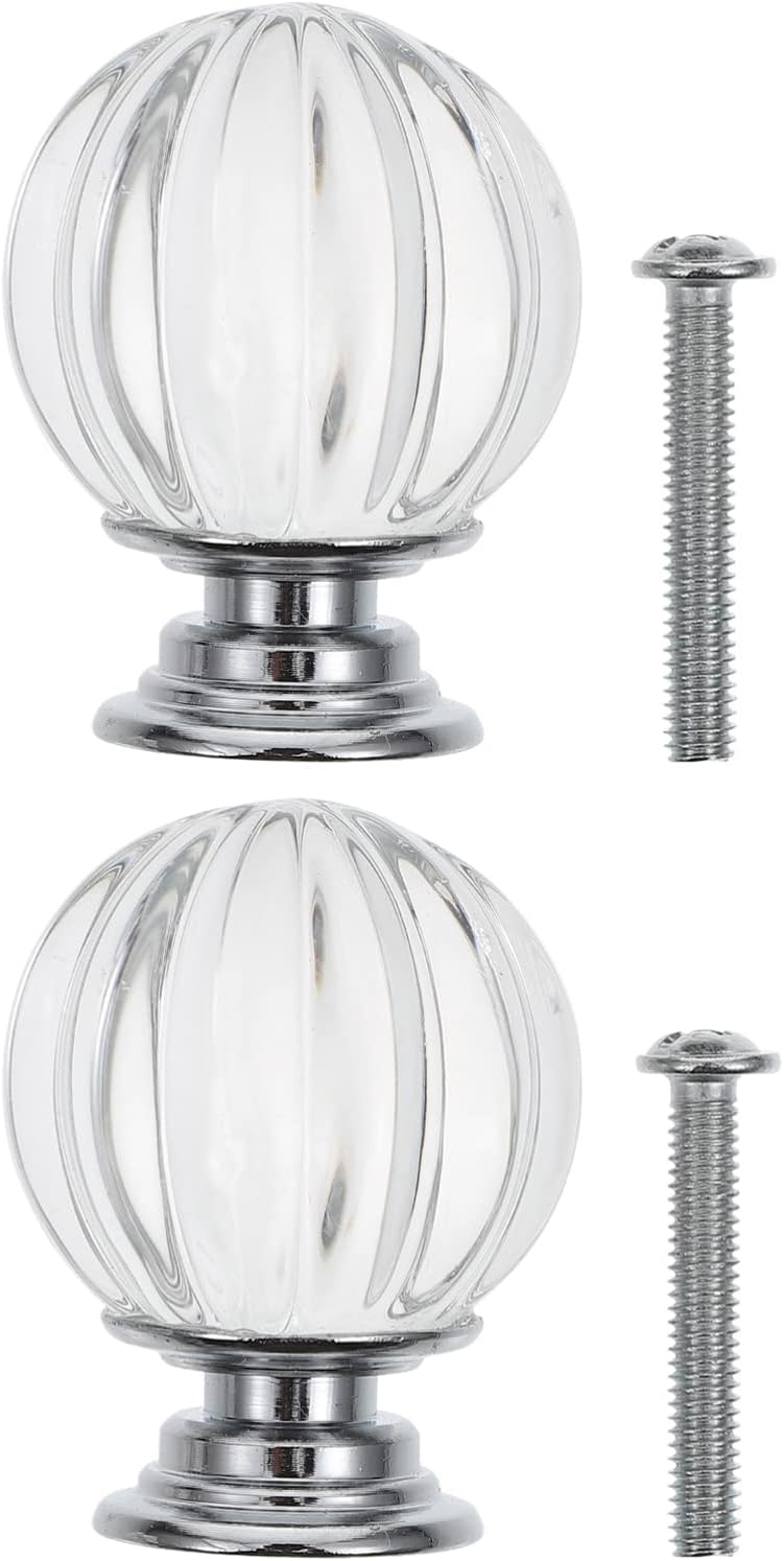Mobestech Crystal Curtain Rod Finials for Lamps Decoration