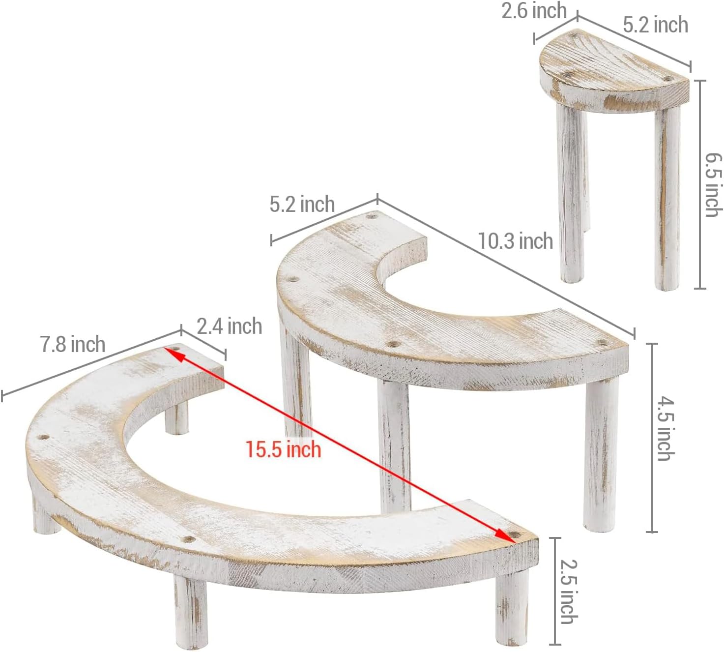 MyGift 3 Tier Wooden Display Stand Riser Set