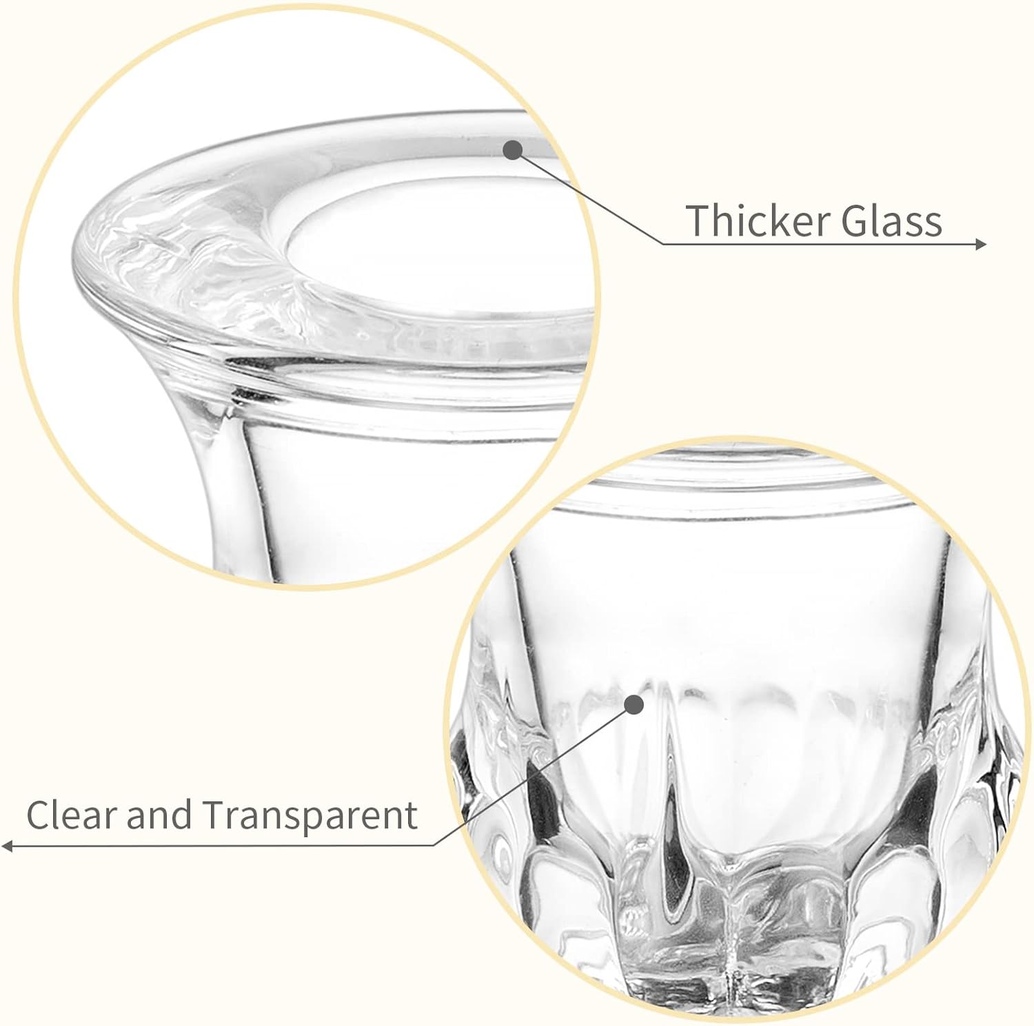 20 Pcs Clear Glass Candlestick Holders for Wedding and Party