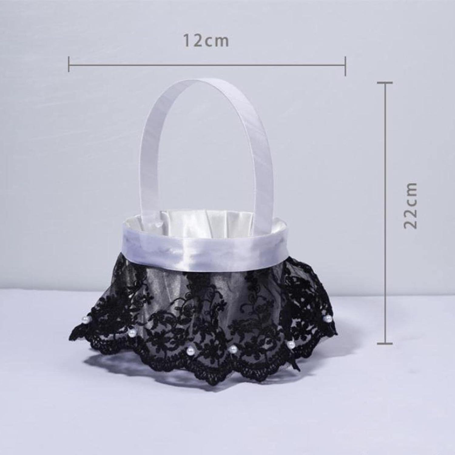 AMLESO Delicate Wedding Flower Girl Basket Black 866x472 Inch
