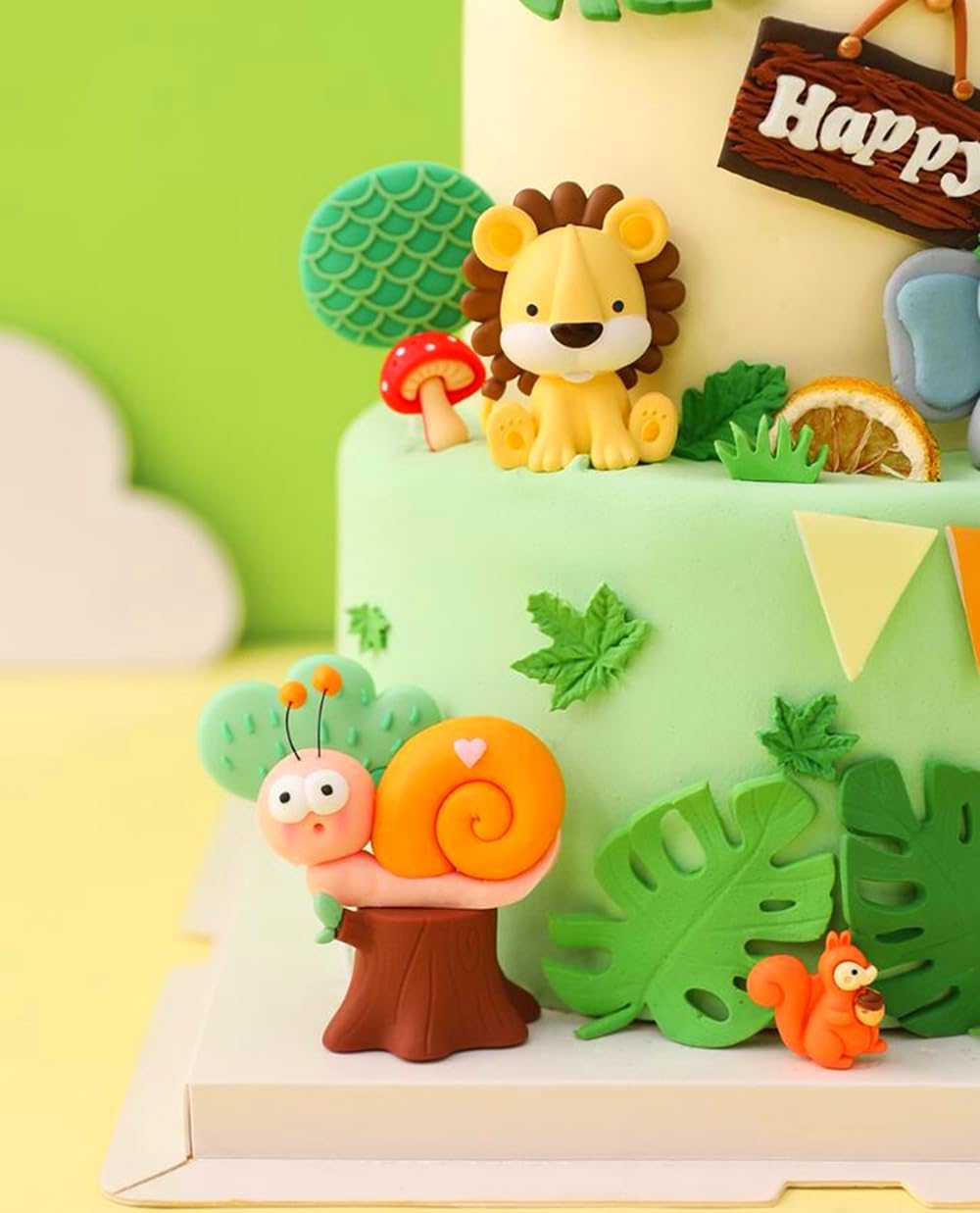 JeVenis Luxury Jungle Baby Animals Cake Decoration