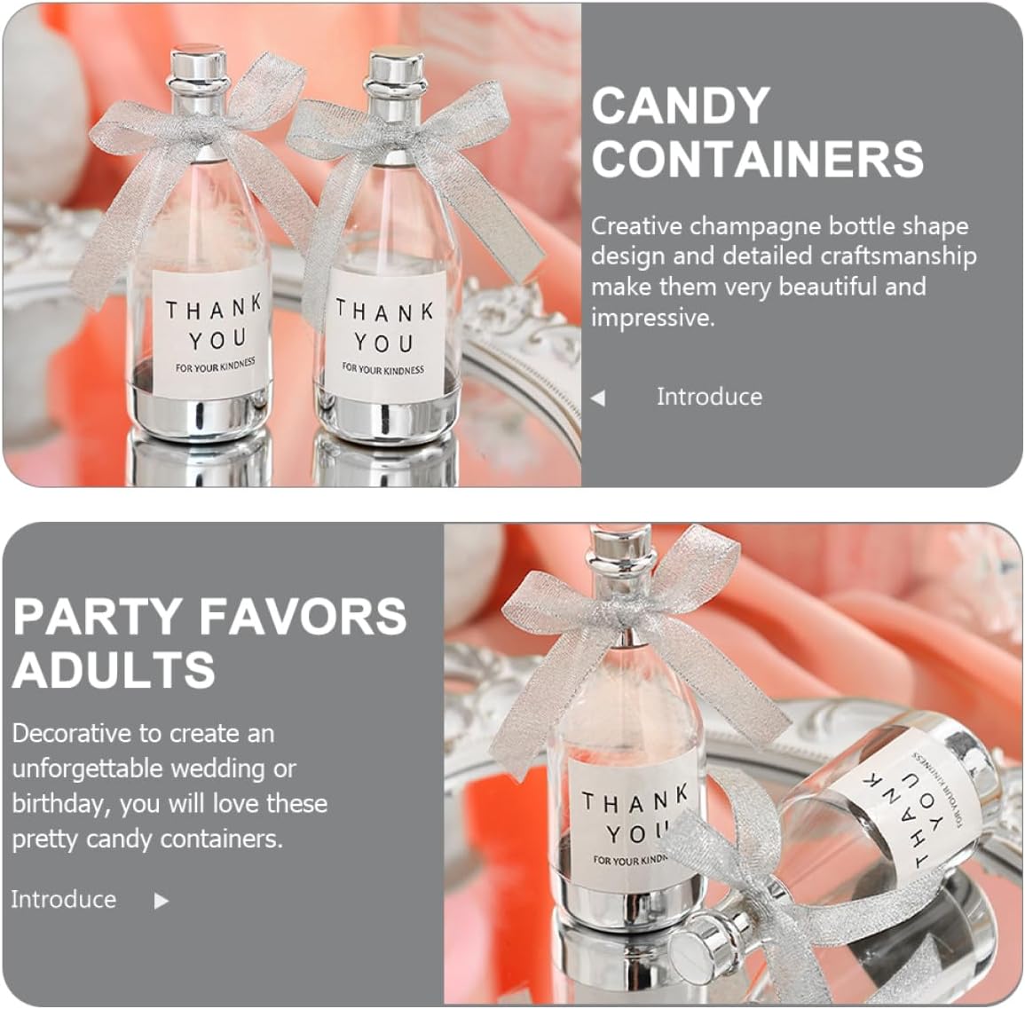 KOMBIUDA Mini Wine Bottle Candy Boxes for Wedding Party Favors