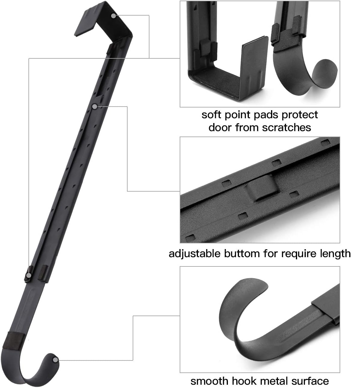 Adjustable Wreath Hanger for Front Door and Hooks Organizer