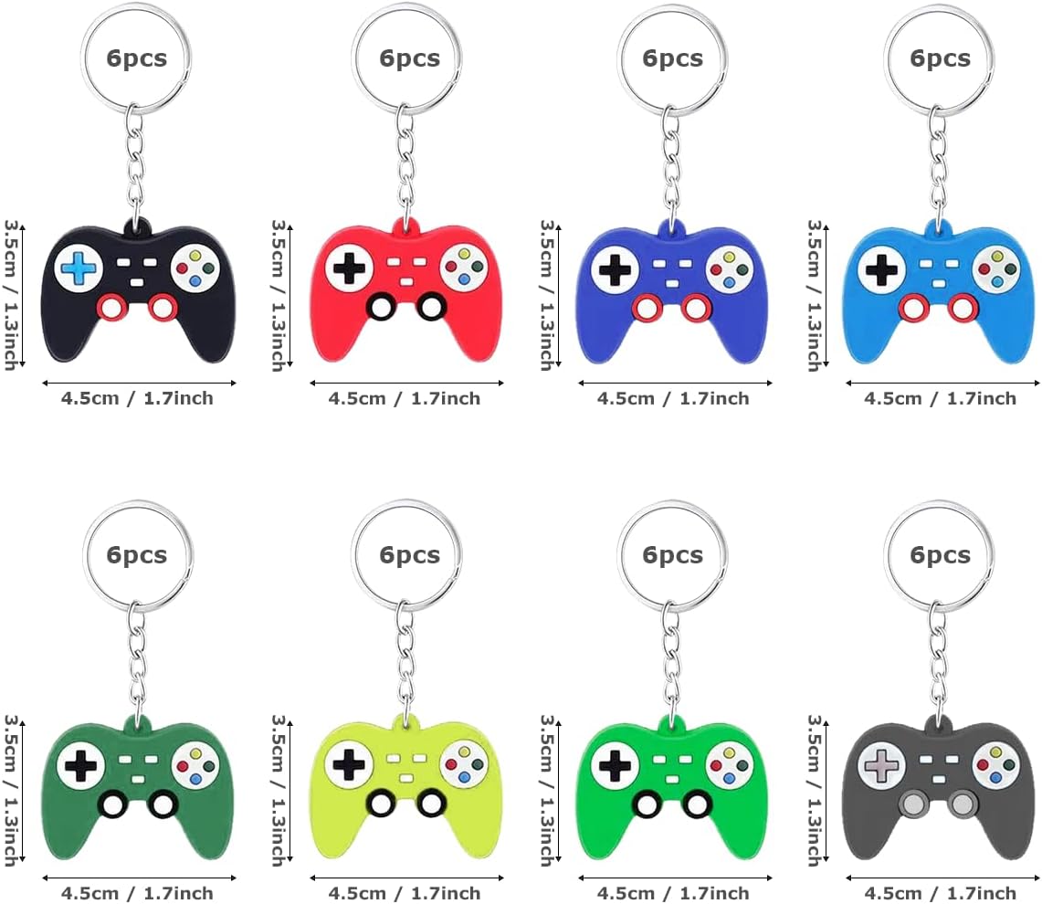 24PCS Video Game Party Favors Mini Game Controller Keychains