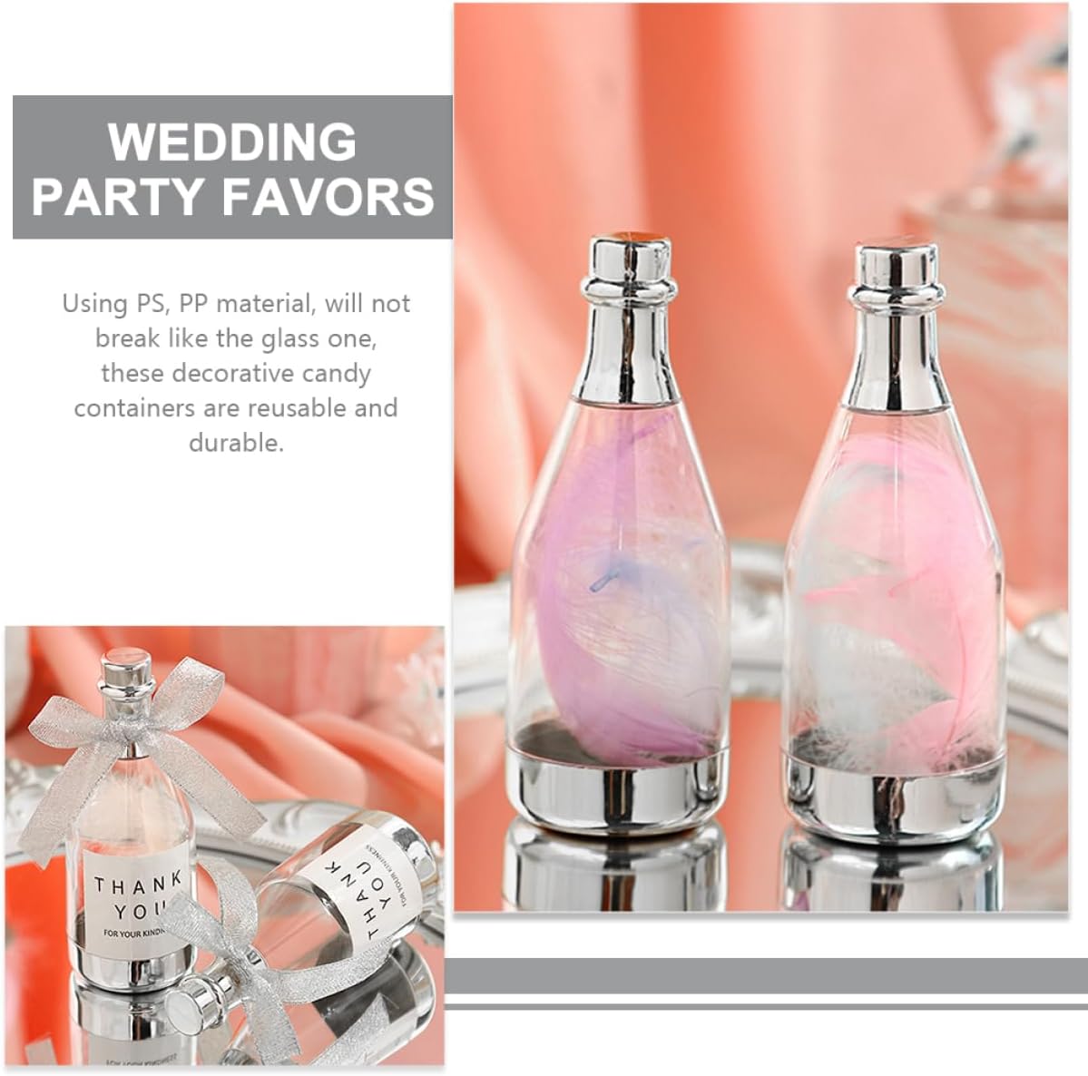KOMBIUDA Mini Wine Bottle Candy Boxes for Wedding Party Favors