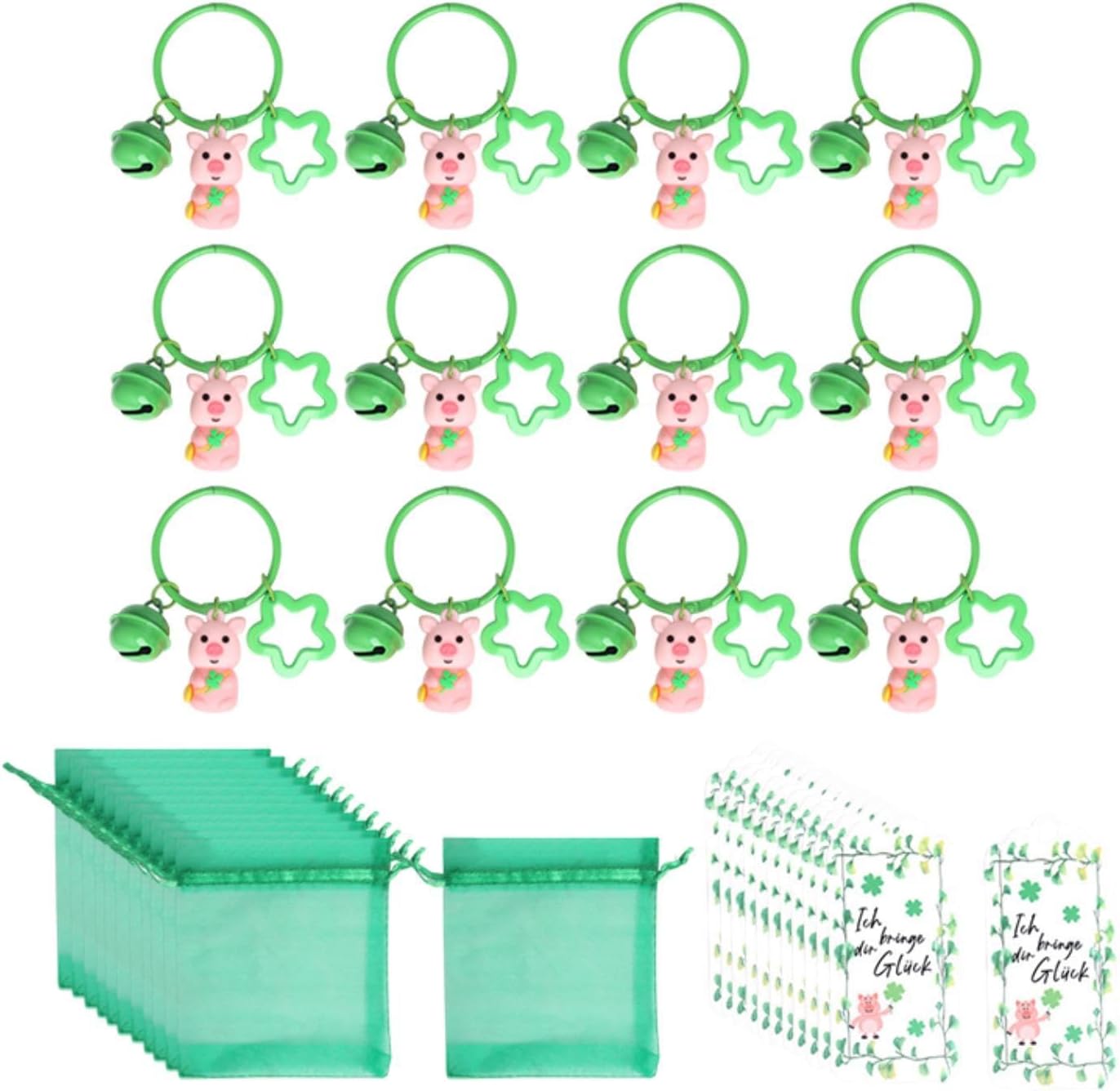 12 Piece St Patrick Day Keychain Party Favor Set