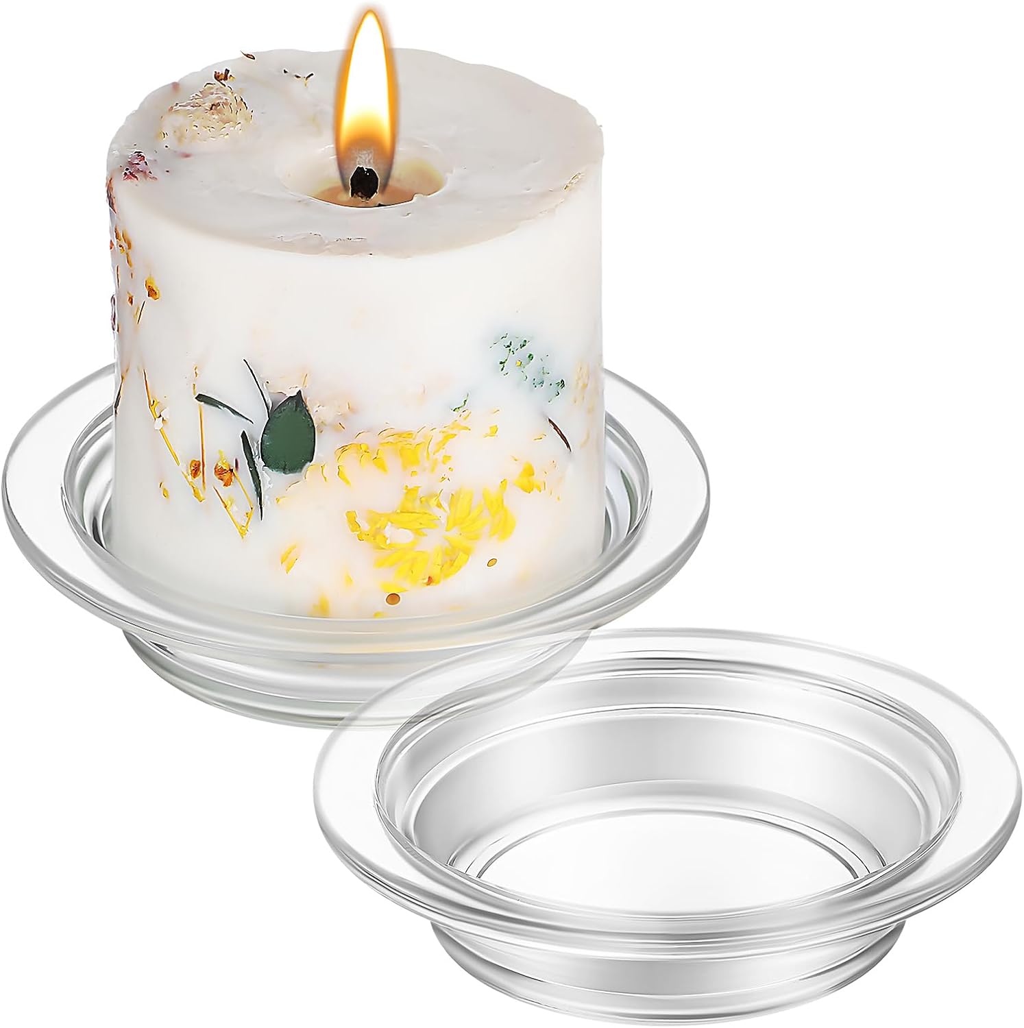 2Pcs Replacement Wax Warmer Tray Glass for Melter Lamp Oil Burner Candle