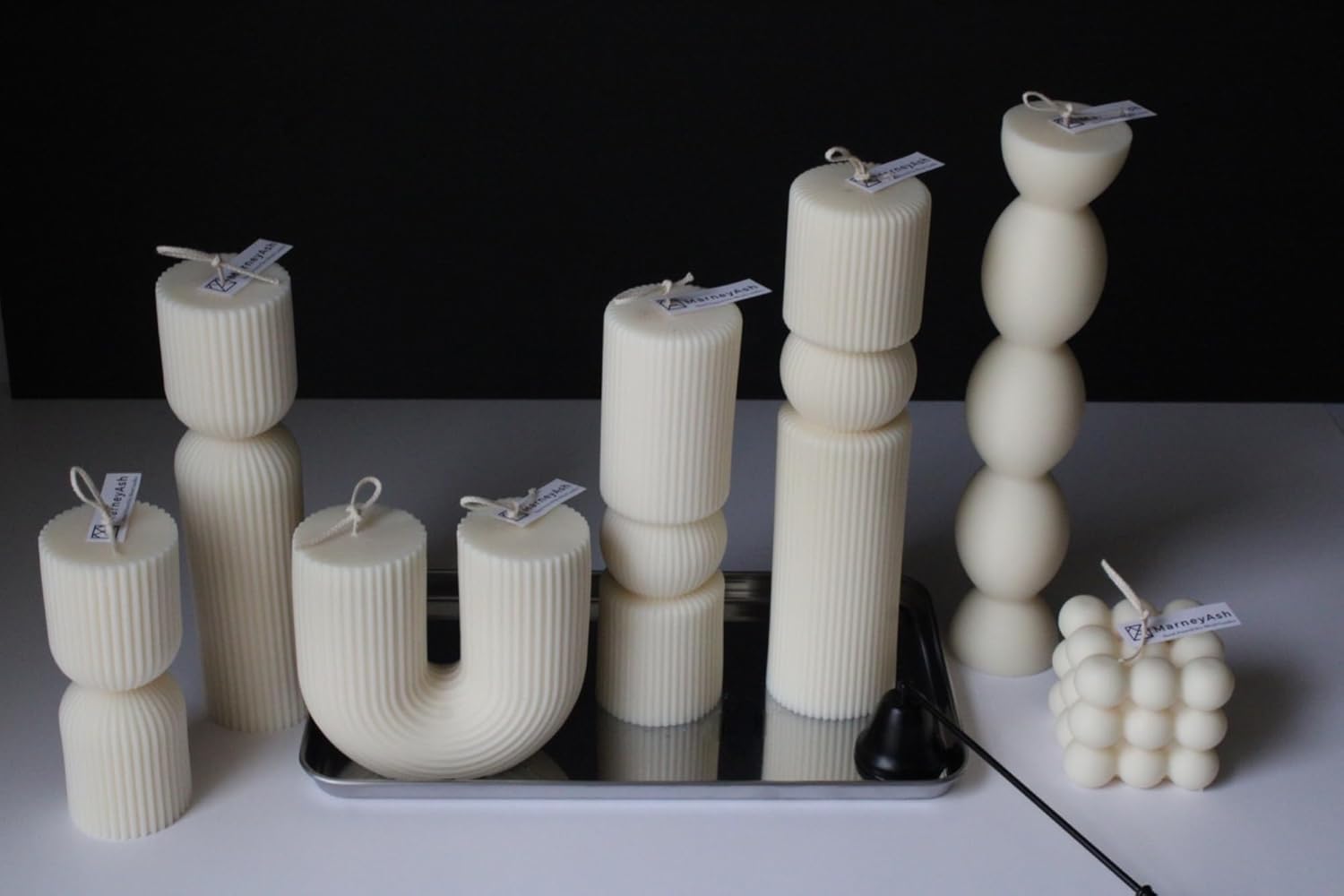 7Pc Large Pillar Candle Set Minimalist Decor