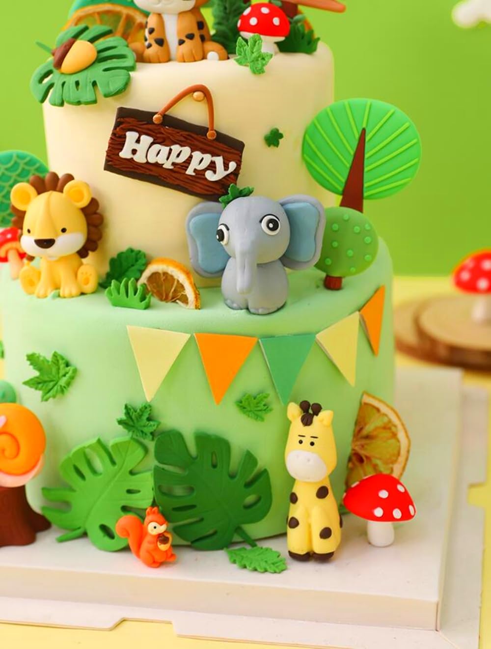 JeVenis Luxury Jungle Baby Animals Cake Decoration