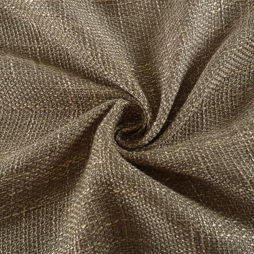 Valea Home Rustic Tan Burlap Look Valance Curtains 2 Panels