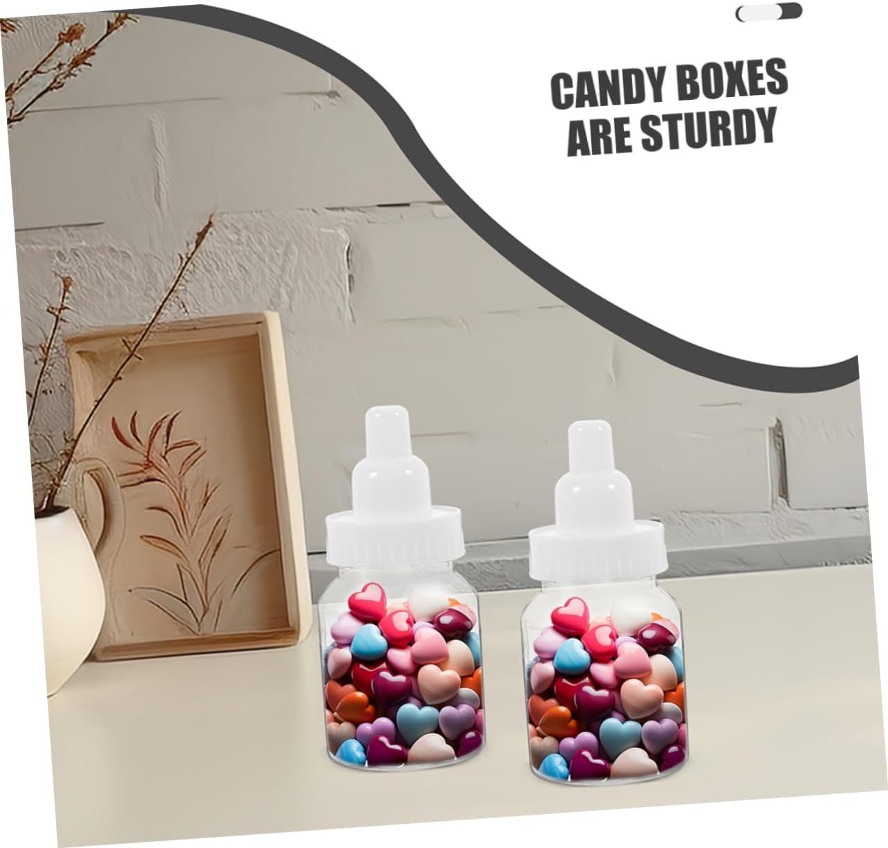 Unomor 10pcs Clear Candy Bottles Shower Favor Boxes