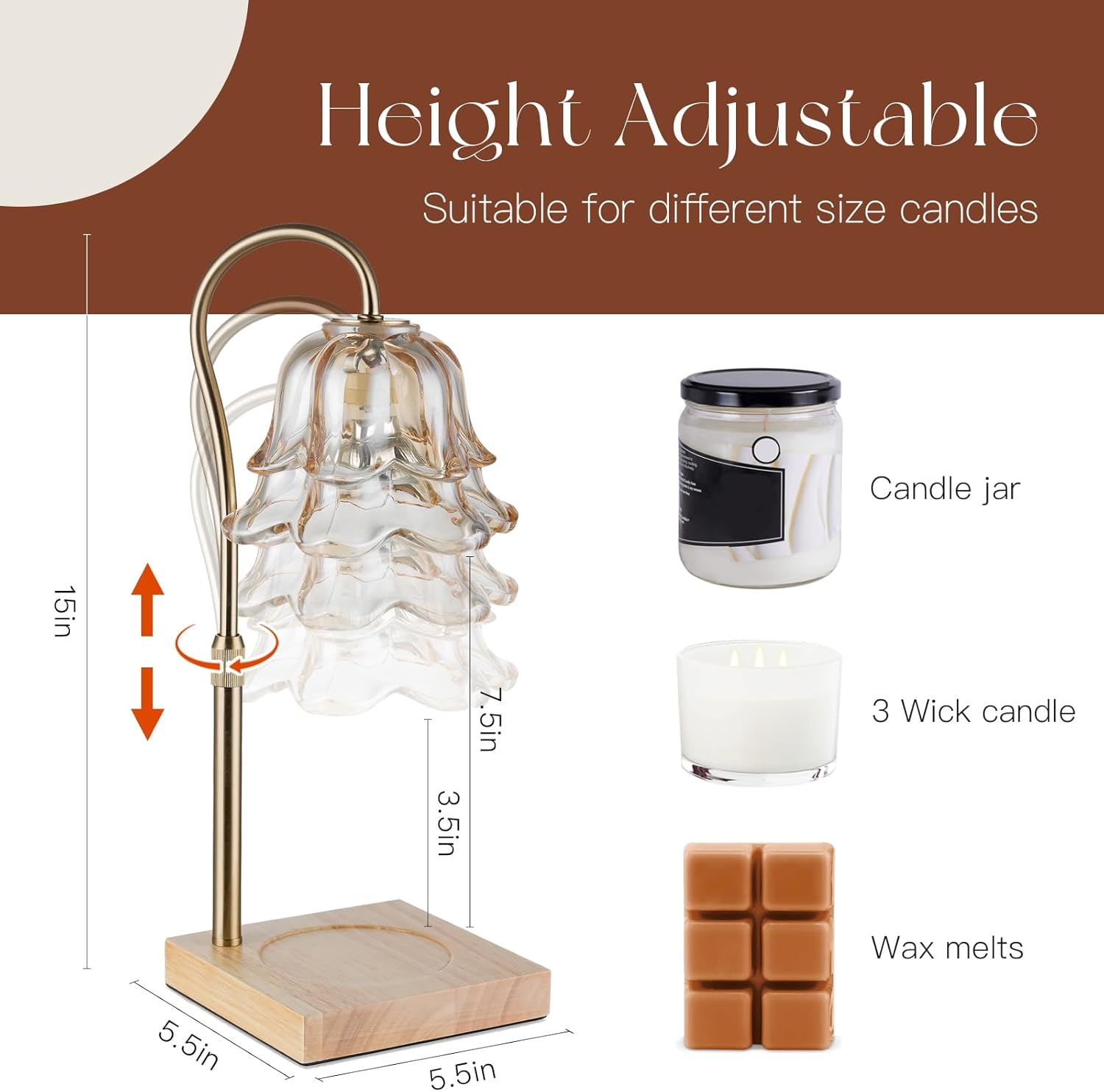 Candle Warmer Lamp with Timer and Dimmer