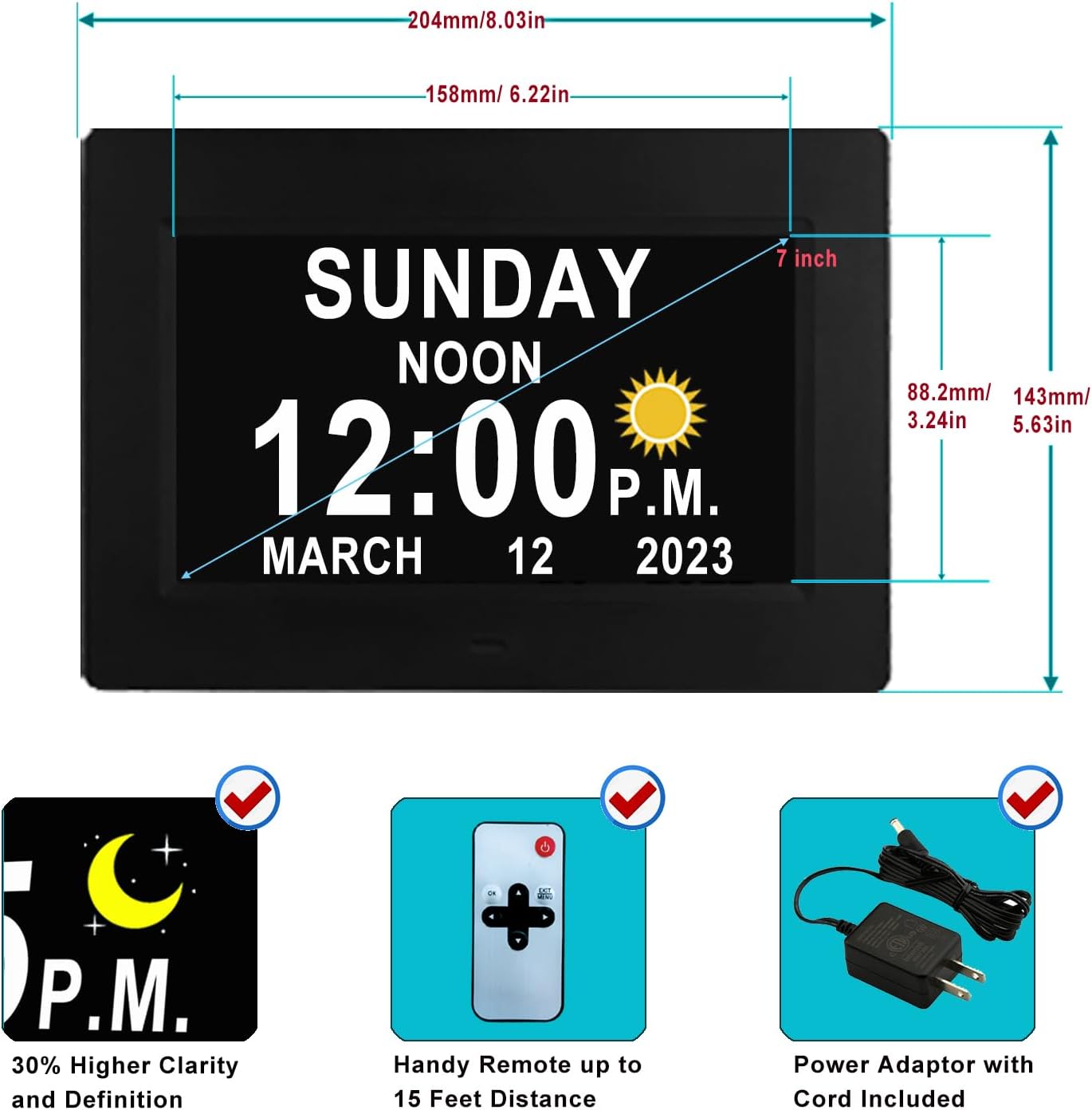 Vfa Upgraded Digital Alarm Clock with 19 Alarms