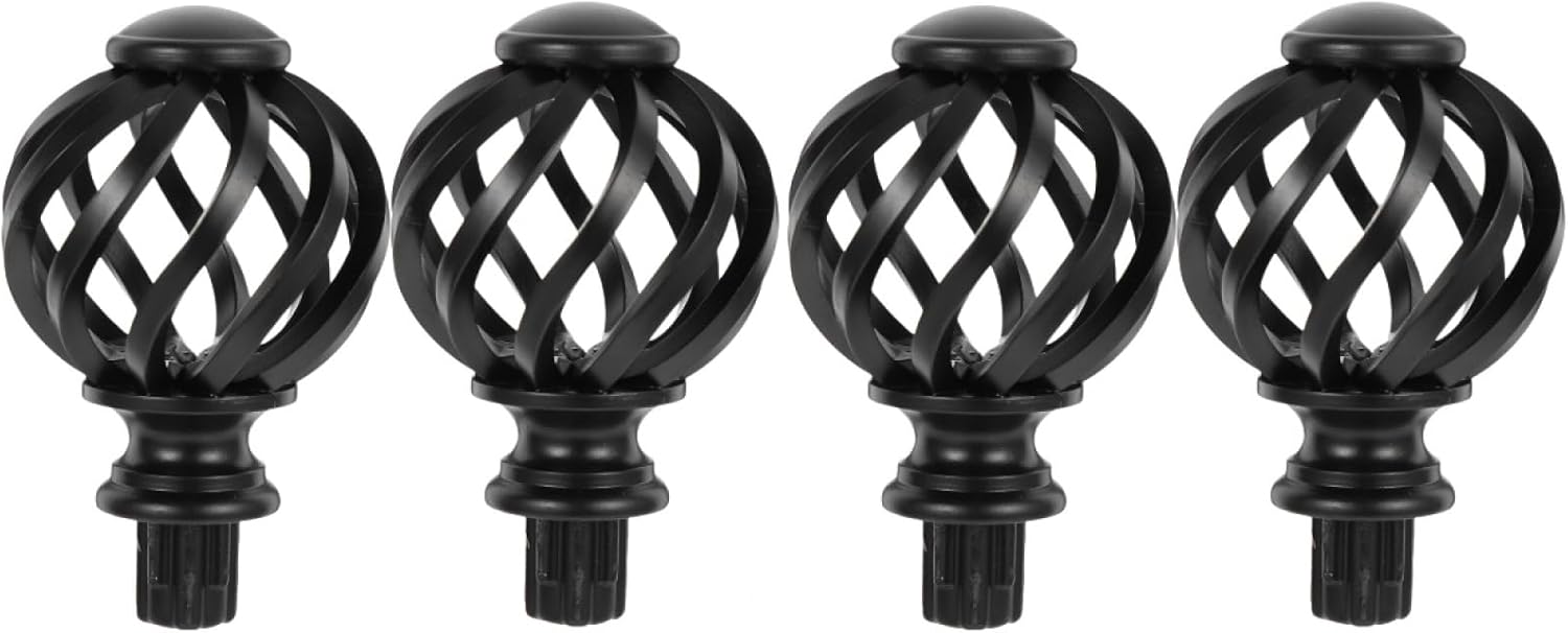 IMIKEYA 4 Pcs Diamond Finials Curtain Rod Ends
