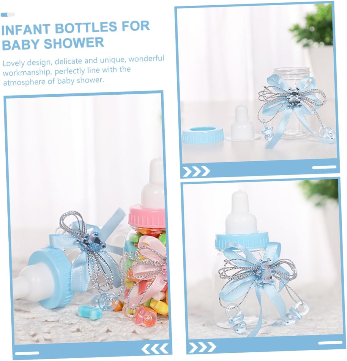 KOMBIUDA 12pcs Shower Candy Favors Bottle Boxes for Boys and Girls