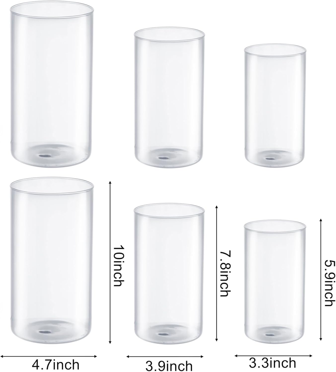 Hurricane Candle Holder Set of 6 Clear Glass Vase