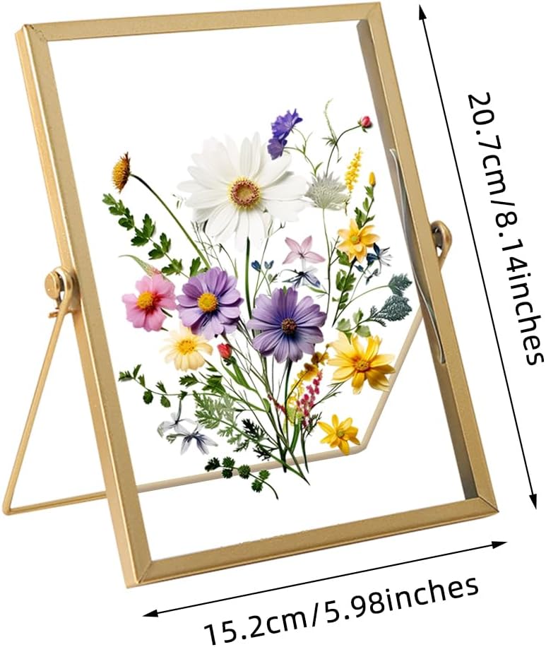 HyzaPhix Gold 4x6 Pressed Flower Frame