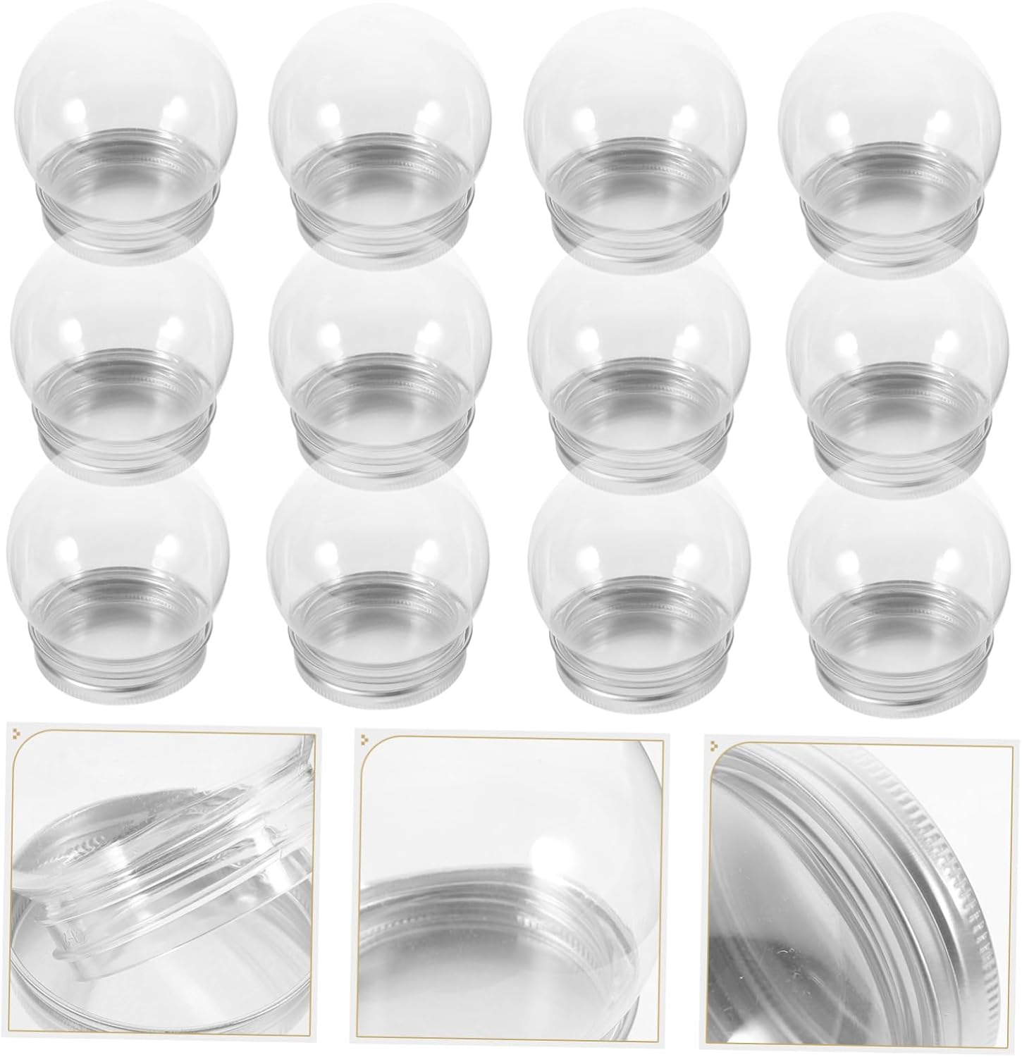 12pcs Candy Containers for DIY Water Globes with Aluminum Caps