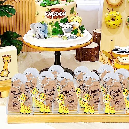 24 Pack Giraffe Keyrings Safari Party Favor