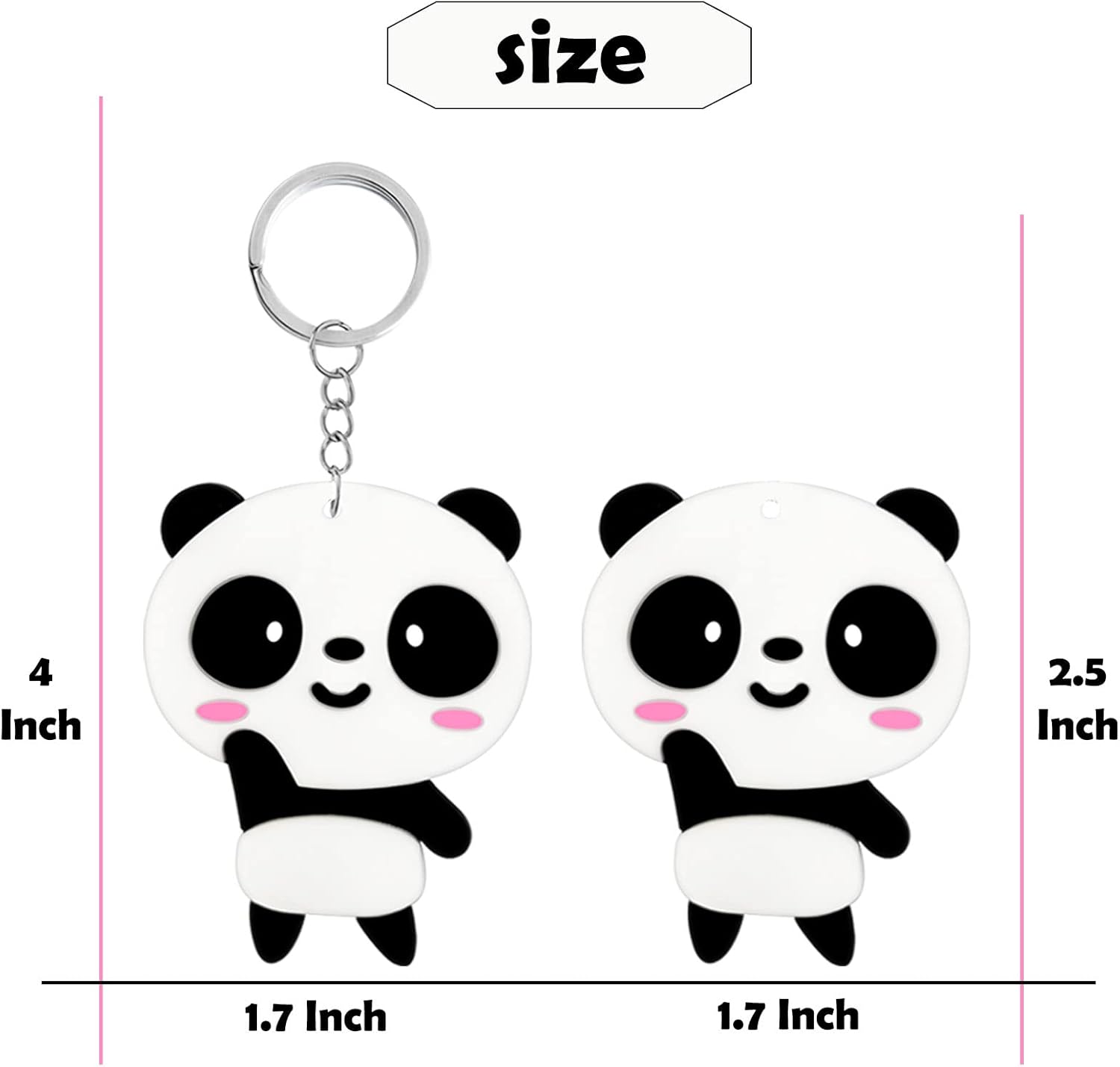 20 Pack Cute Panda Keychains Party Favors for Panda Themed Events