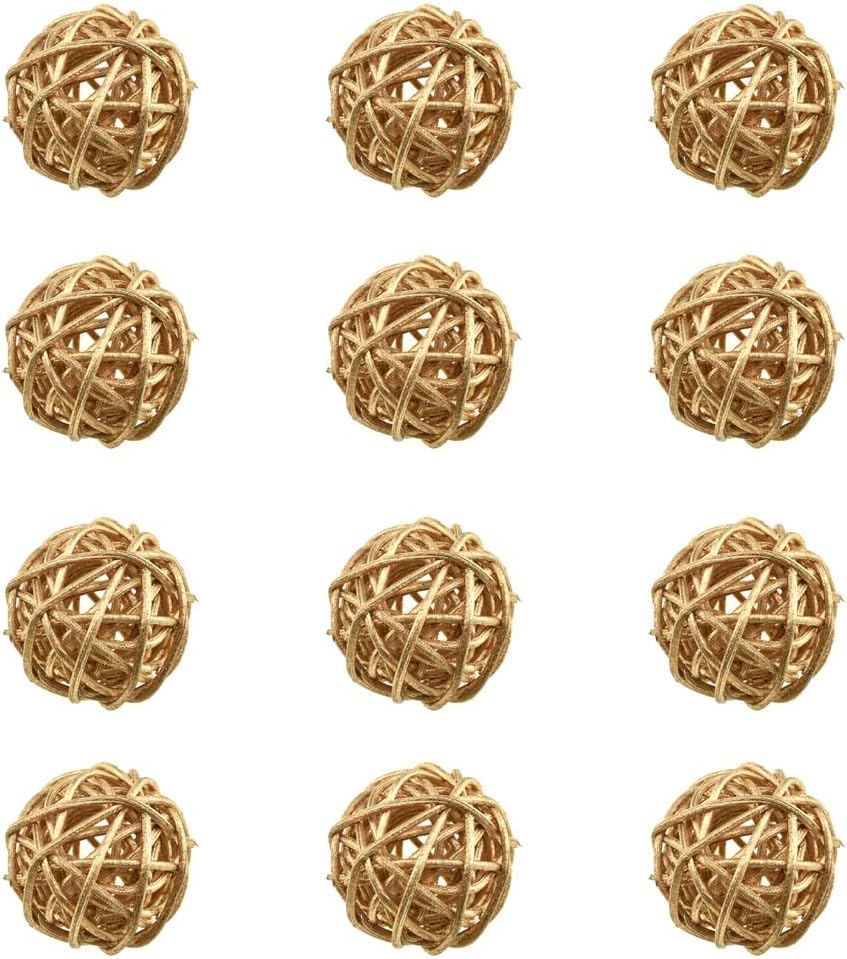 HAHIYO 40mm Rattan Balls 12PCS for Vase Filling Centerpiece