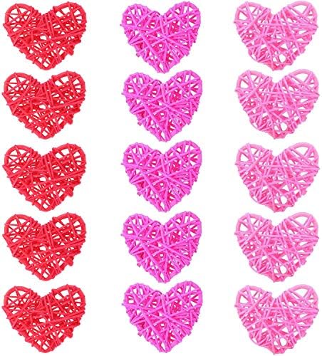 Kubert Natural Wicker Heart Shaped Decorative Balls