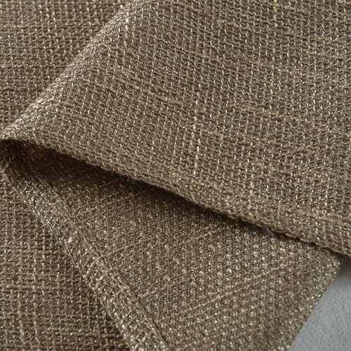 Valea Home Rustic Tan Burlap Look Valance Curtains 2 Panels
