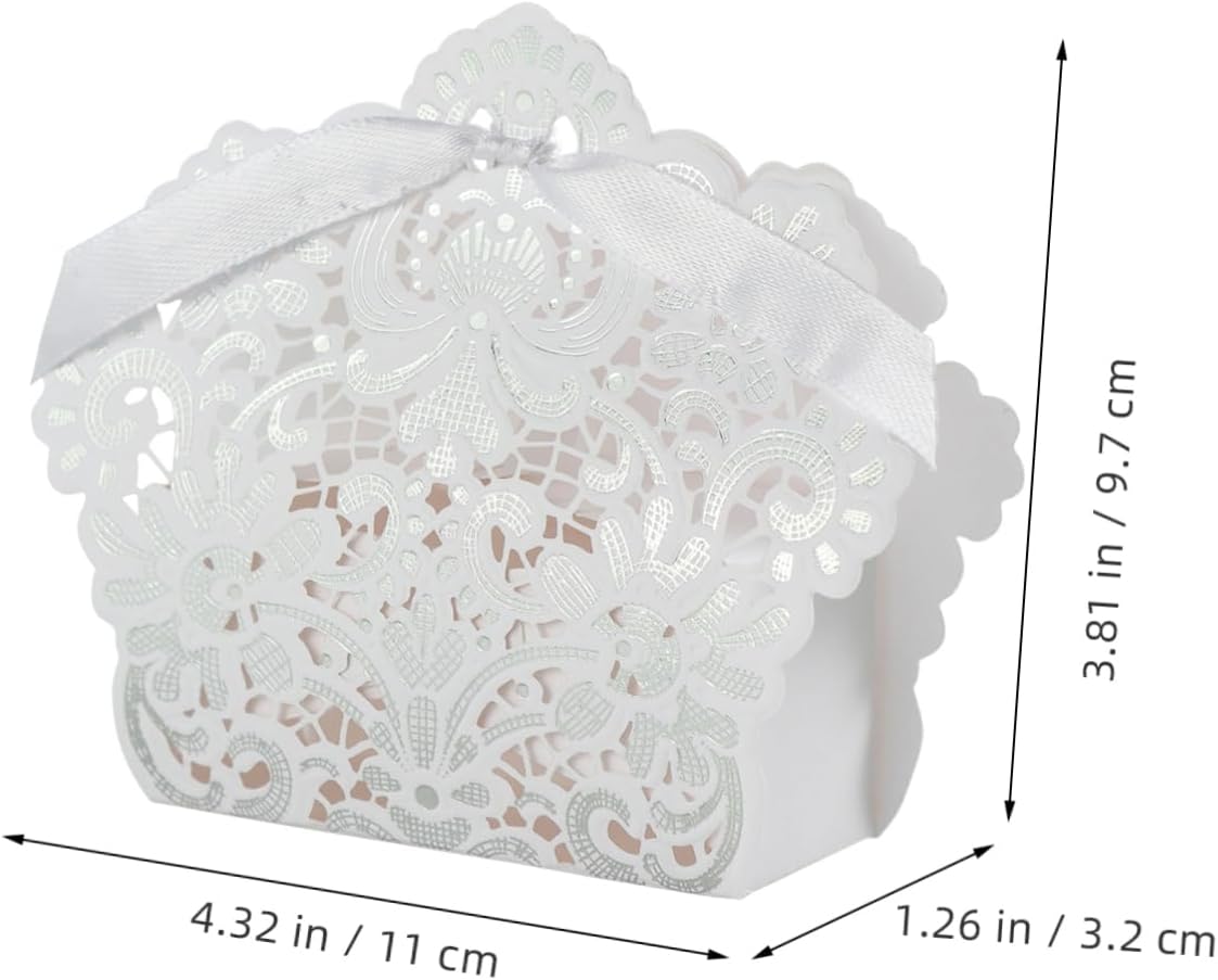 PRETYZOOM Wedding Hollow Out Box 50pcs Candy Boxes For Party Favors