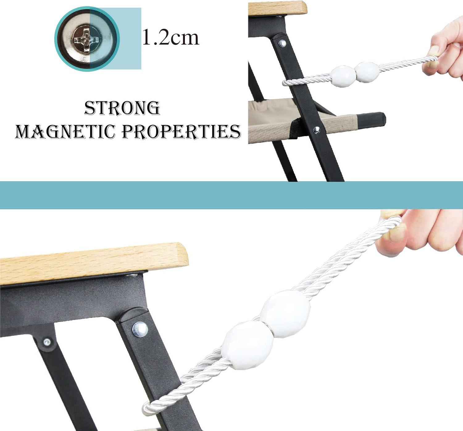 Strong Magnetic Curtain Tiebacks 2 Pack White