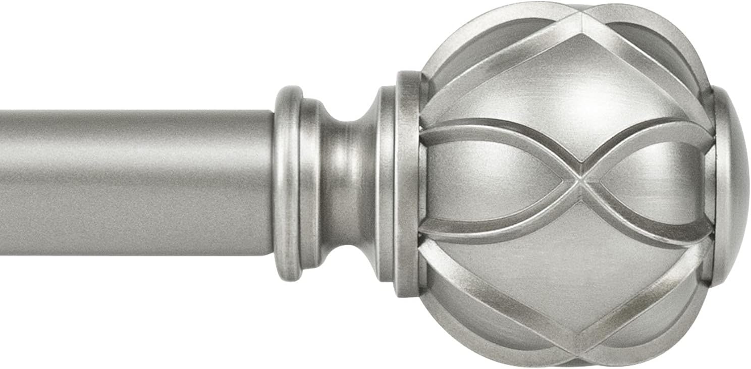 KAMANINA Netted Texture Finials for Curtain Rods 2pcs Antique Silver