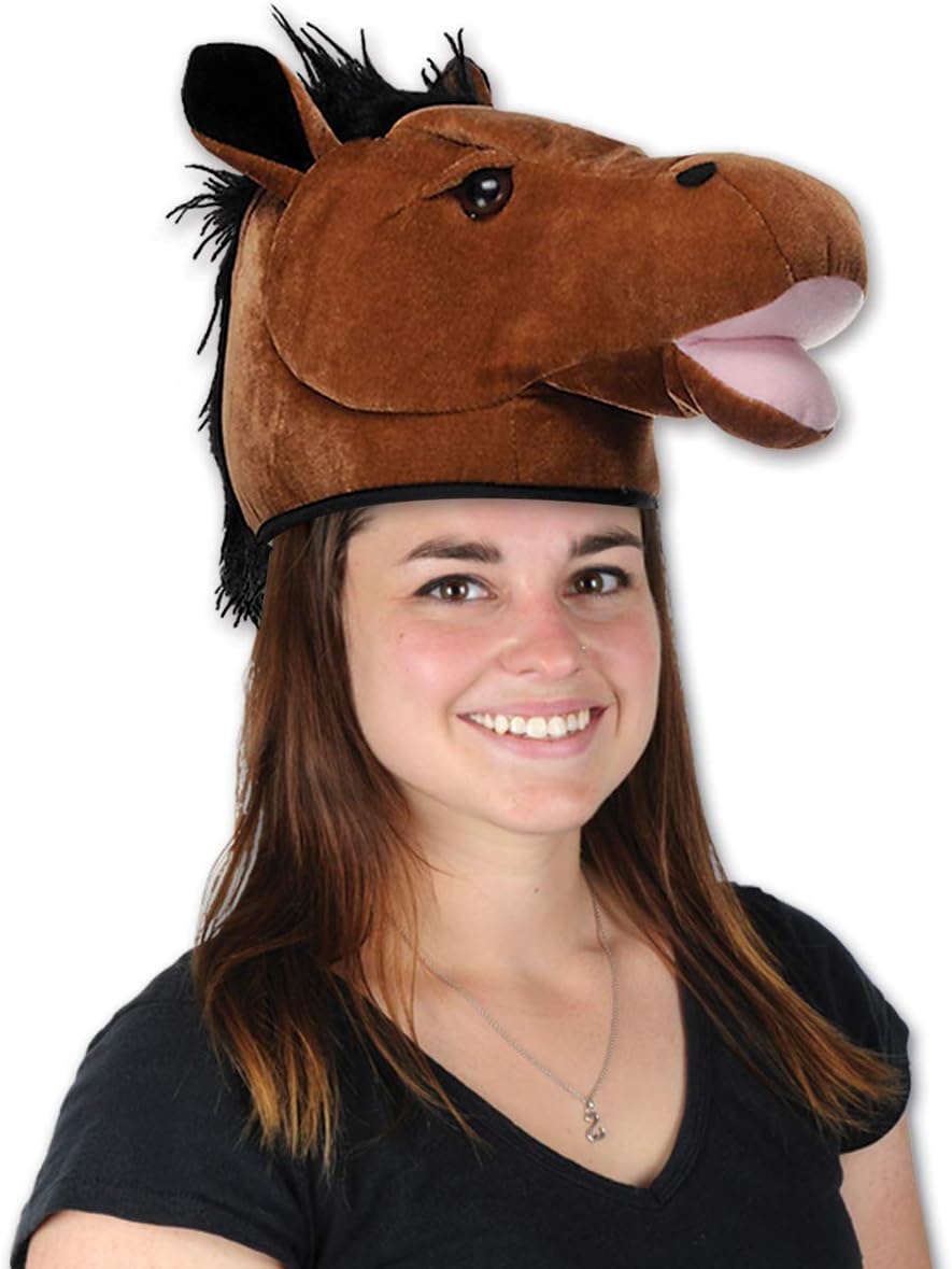 Beistle Plush Horse Head Hats for Farm Party