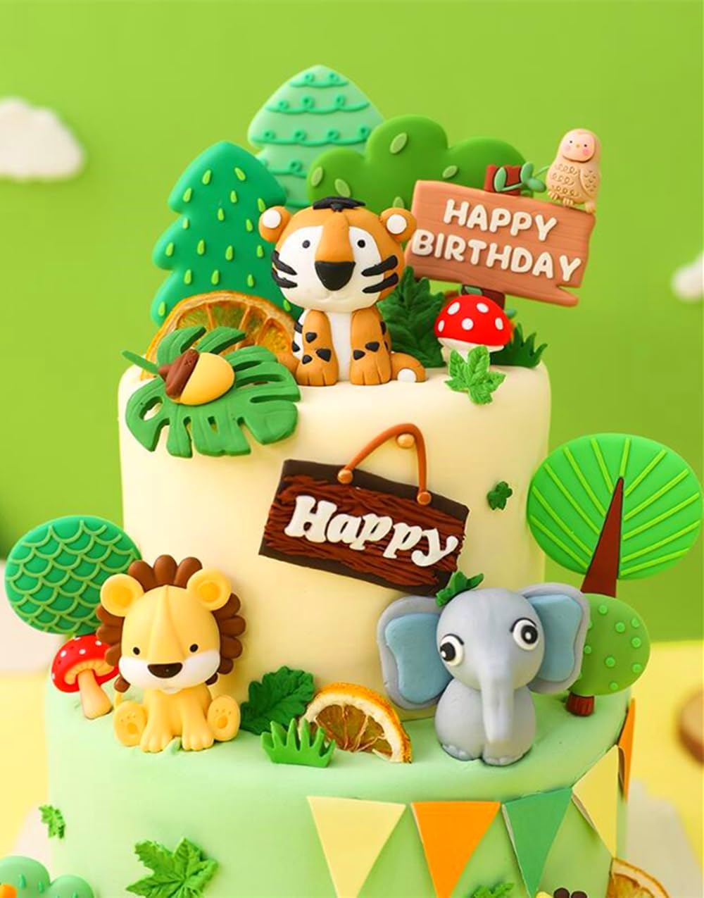 JeVenis Luxury Jungle Baby Animals Cake Decoration