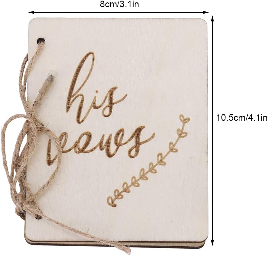 TOPINCN 2 Pack Wedding Vow Booklets with Hem Rope