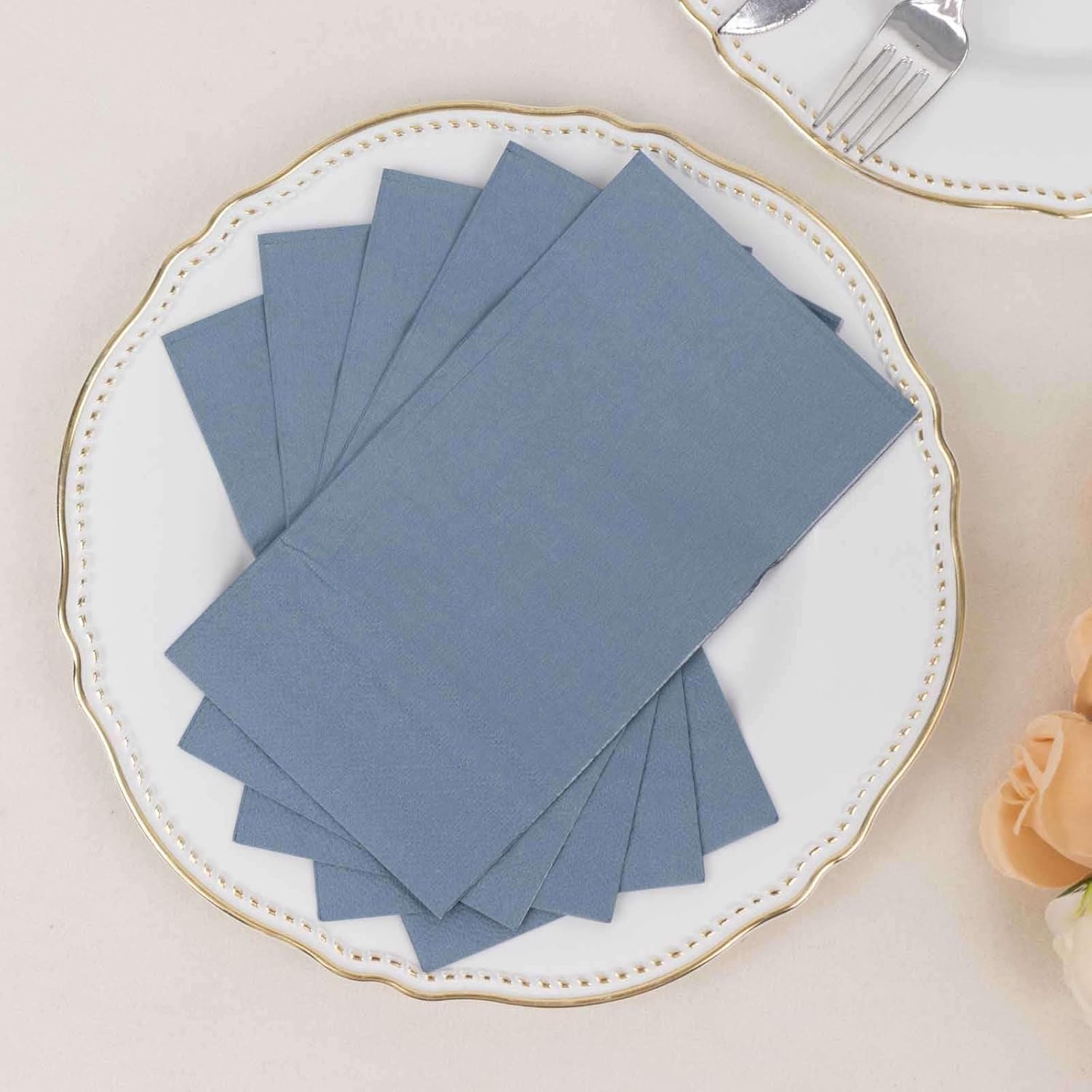 100 Count Dusty Blue 2-Ply Dinner Napkins
