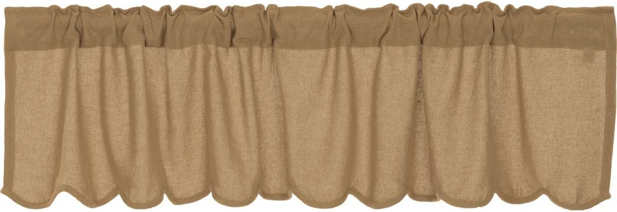 Burlap Scalloped Valance 16x72 for Farmhouse Decor