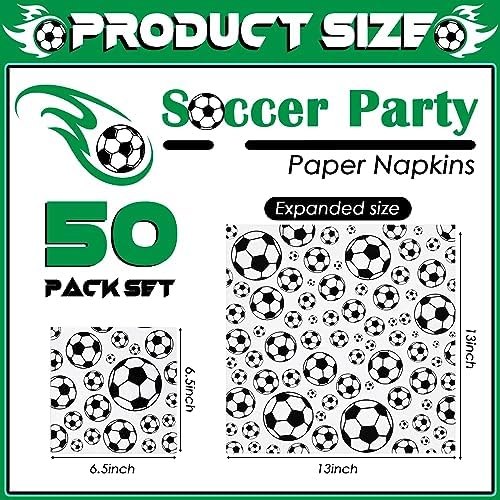 Hotop 50 Pcs Neon Soccer Party Napkins